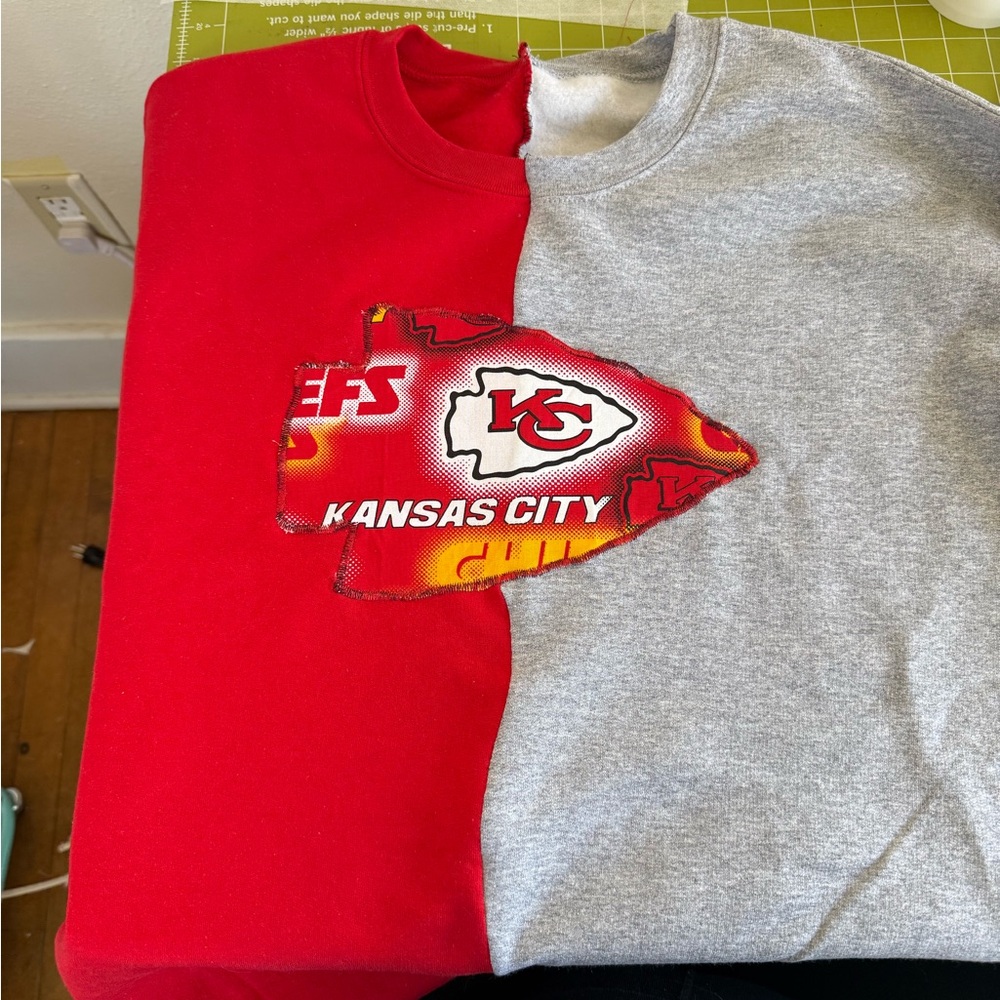 Custom Kansas City Chiefs Red and Gray Shirt